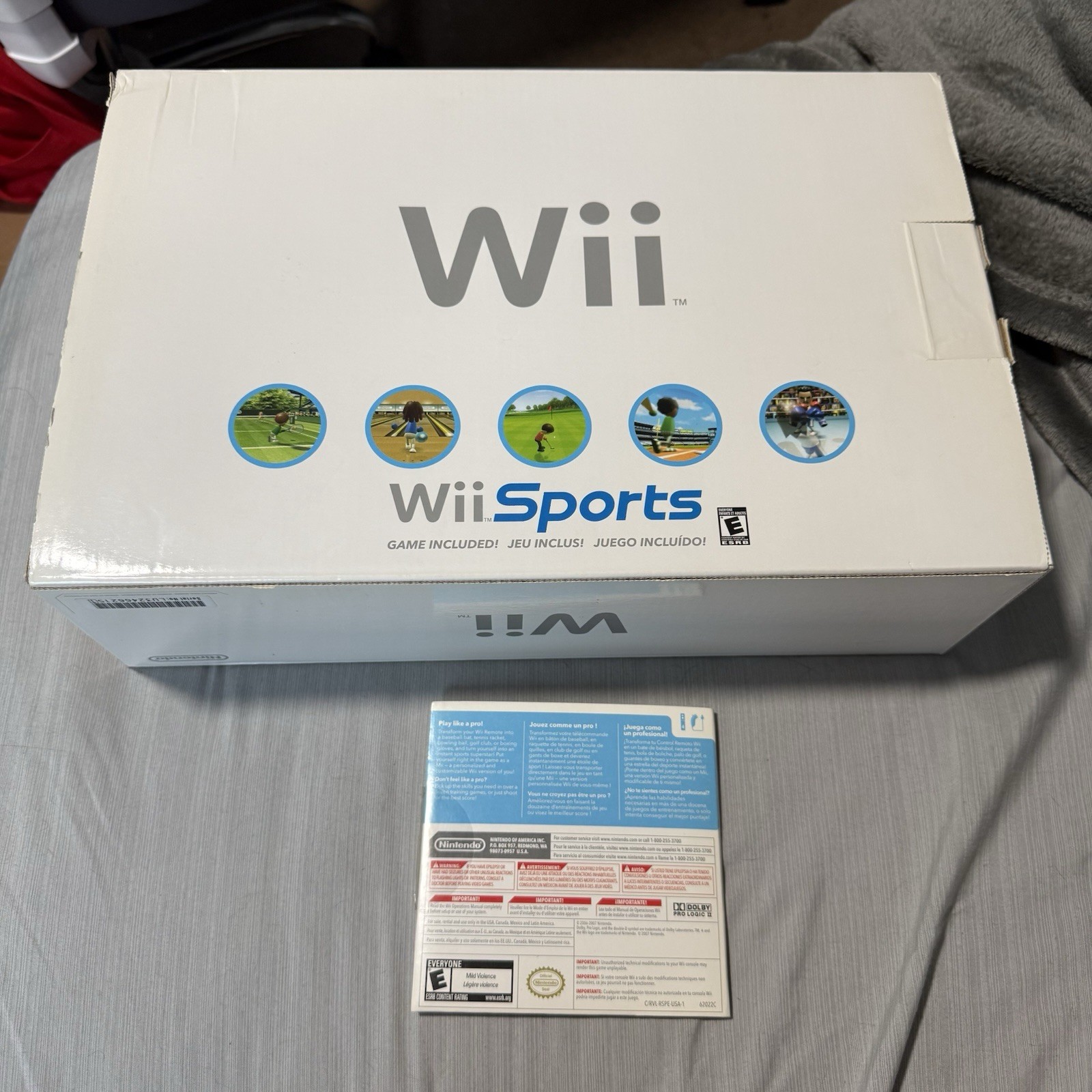 Nintendo Wii Sports White Console CIB – Manuals Cords – Tested Working – CLEAN!!