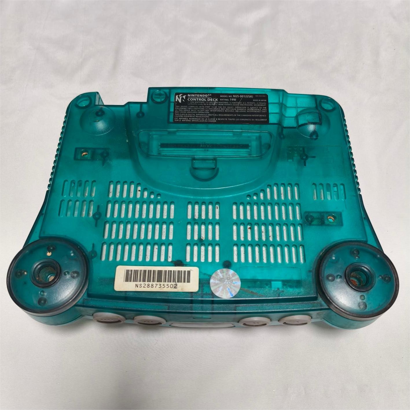 USA Nintendo N64 Console Systemv Clear Shell Bundle W/Oem controller Cords