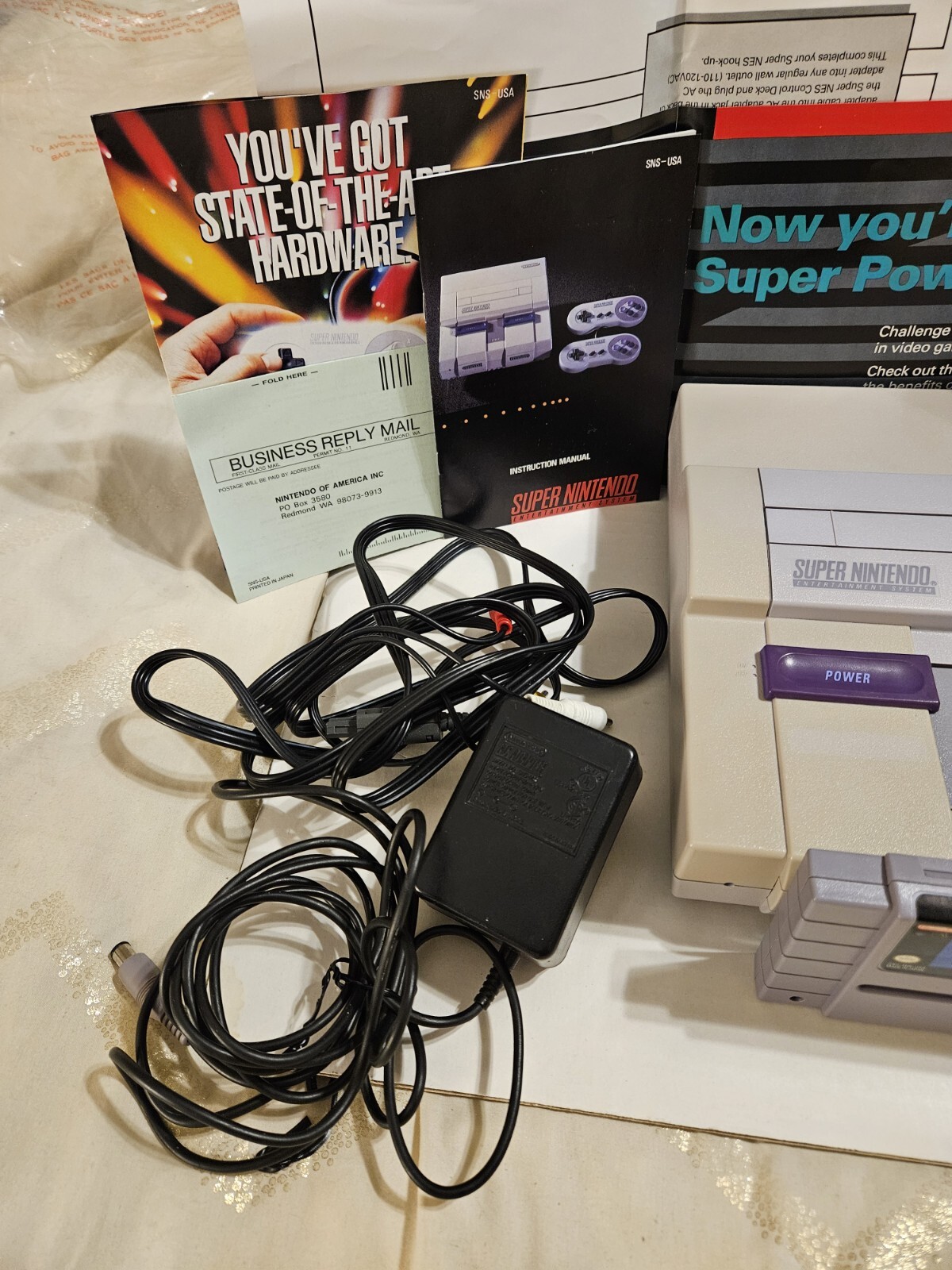 Nintendo SNES Console System CIB ⭐️ With Super Mario World 🍄 RARE 1st PRINT 🧱