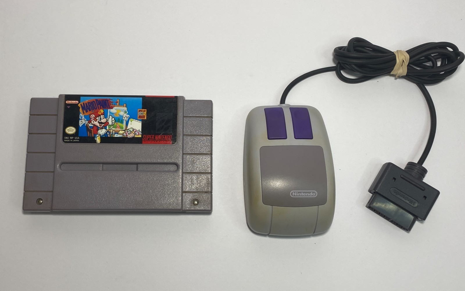 Super Nintendo SNES Console Bundle w/ 3 Controllers, Mario Paint & Mouse – Clean
