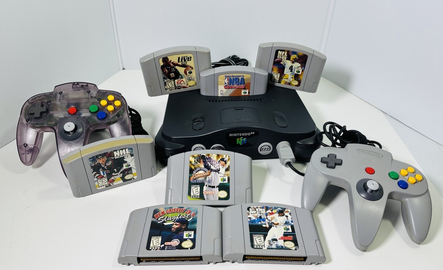 Nintendo N64 Console Bundle w/ 2 Controllers, & Games