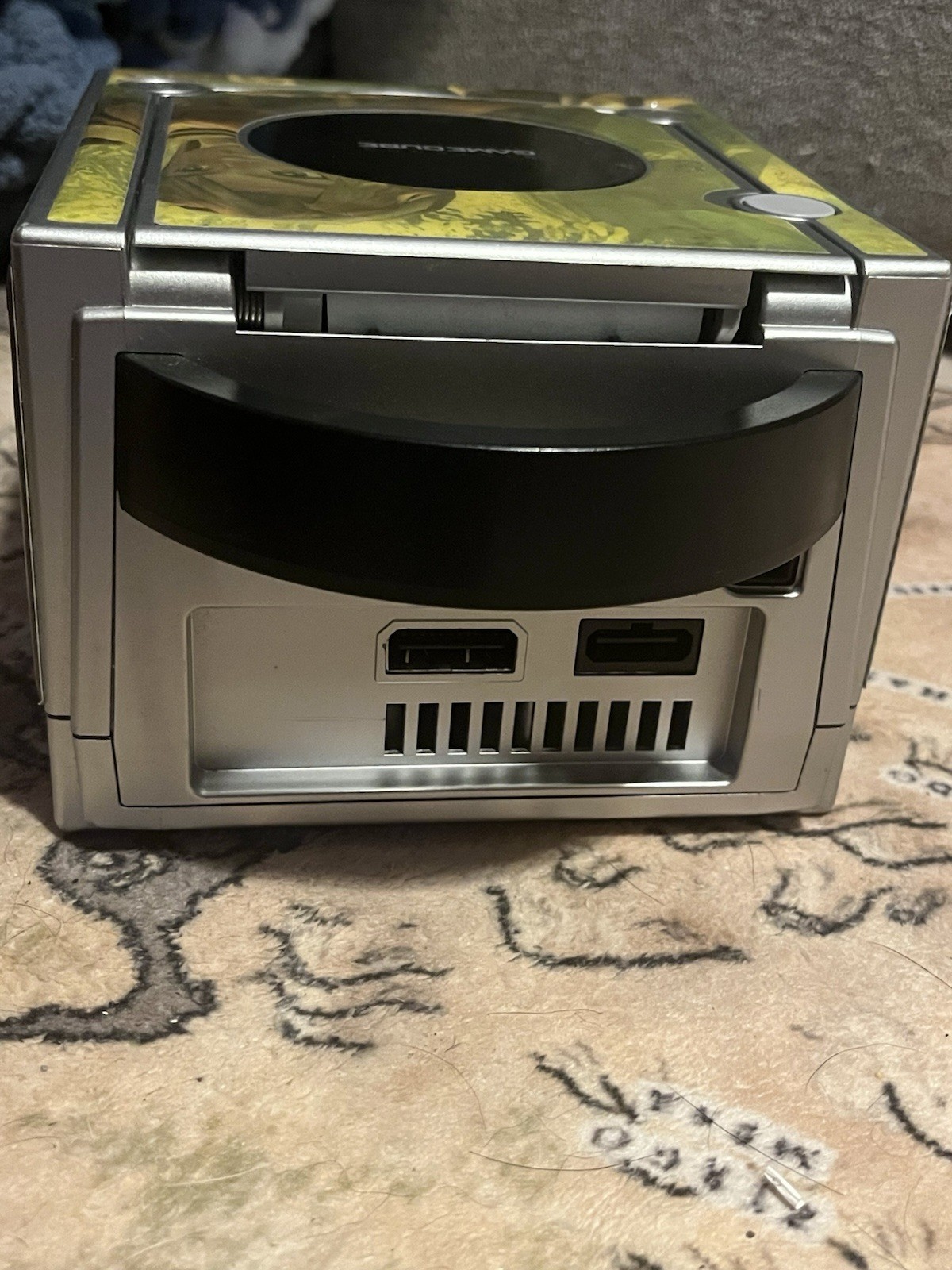 Nintendo GameCube Silver Console Working with Rare Twilight Princess Stickers