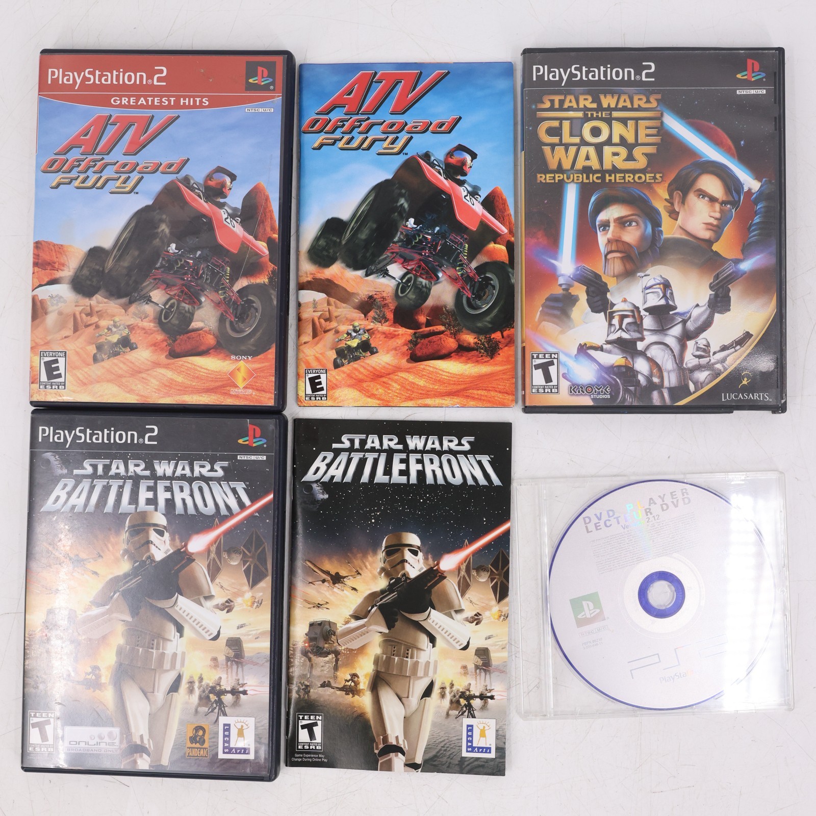 Sony PlayStation 2 PS2 Console Bundle SCPH-39001 Star Wars Games 2 Controllers