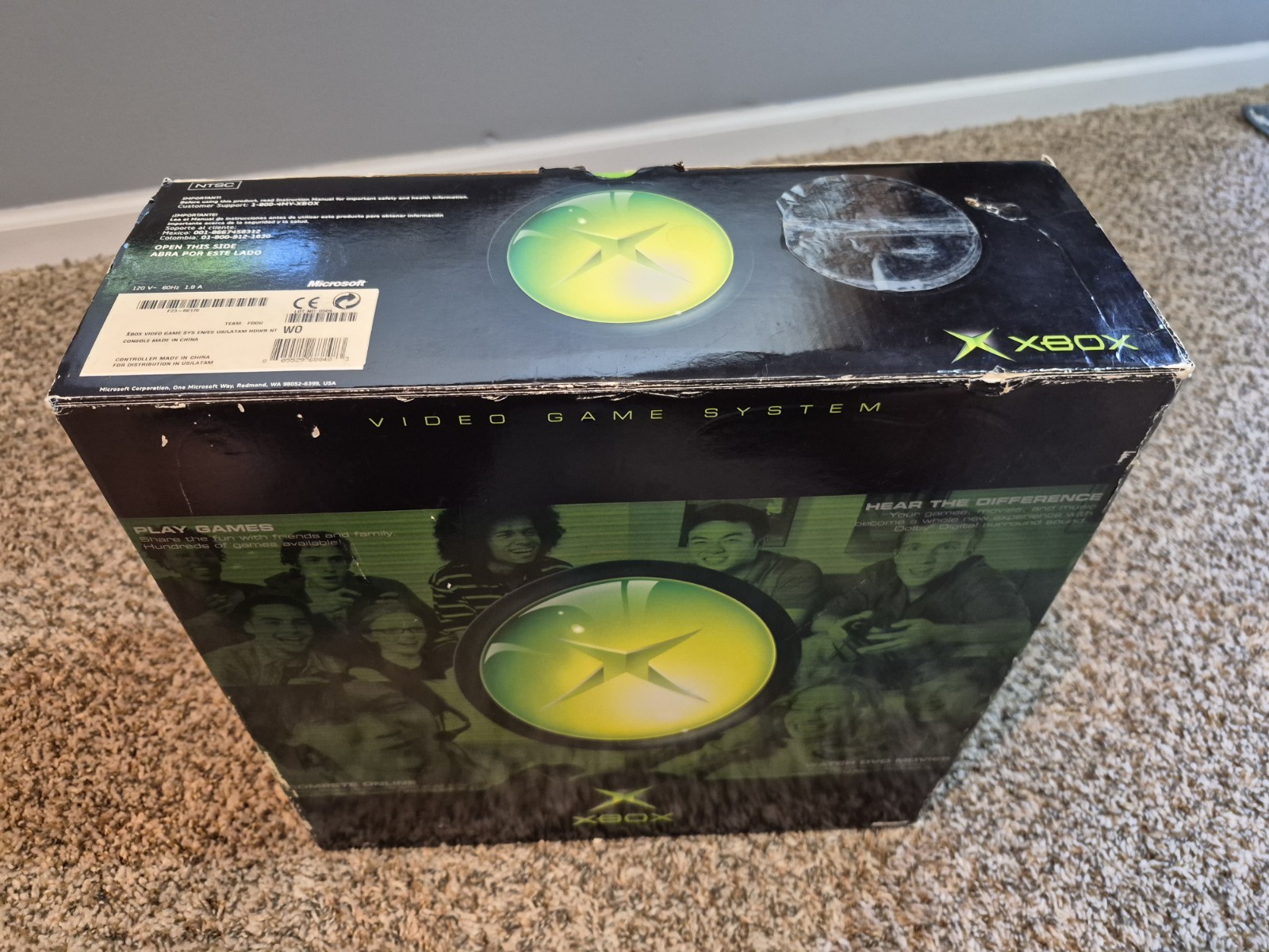 Xbox Original Console 100% Complete in Box CIB Box VERY NICE! TESTED WORKING