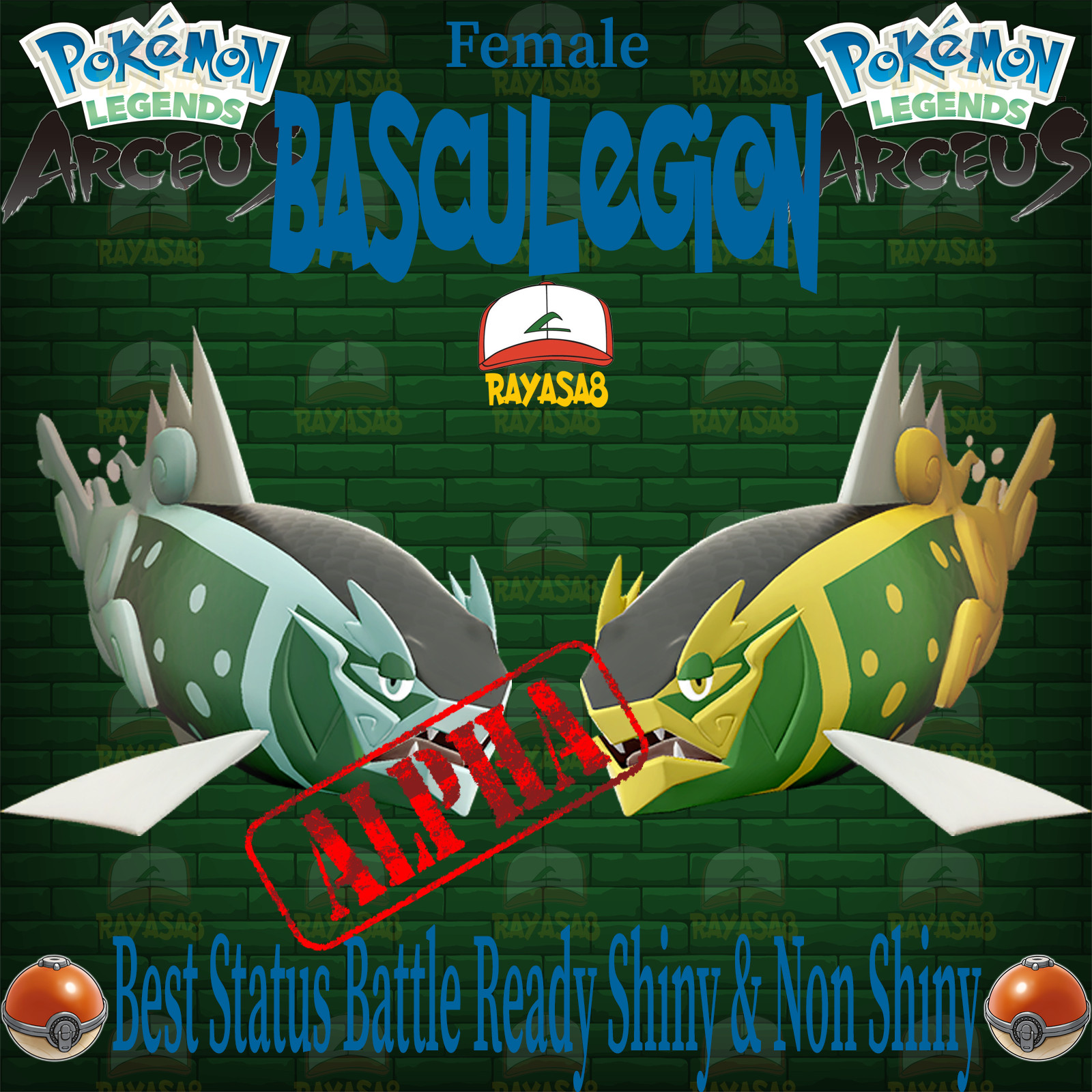 Pokemon Basculegion Female Shiny 6iv Hisuian Alpha Non Shiny Legends Arceus