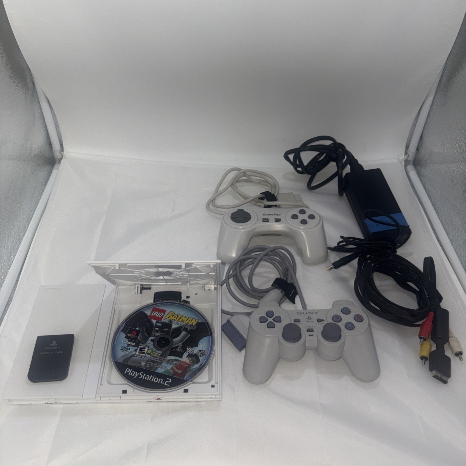 Sony PlayStation 2 White Slim OEM Bundle– Clean, Tested, Ready to Play + 1 Game