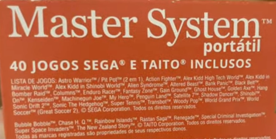 Master System Handheld Tectoy Brazil