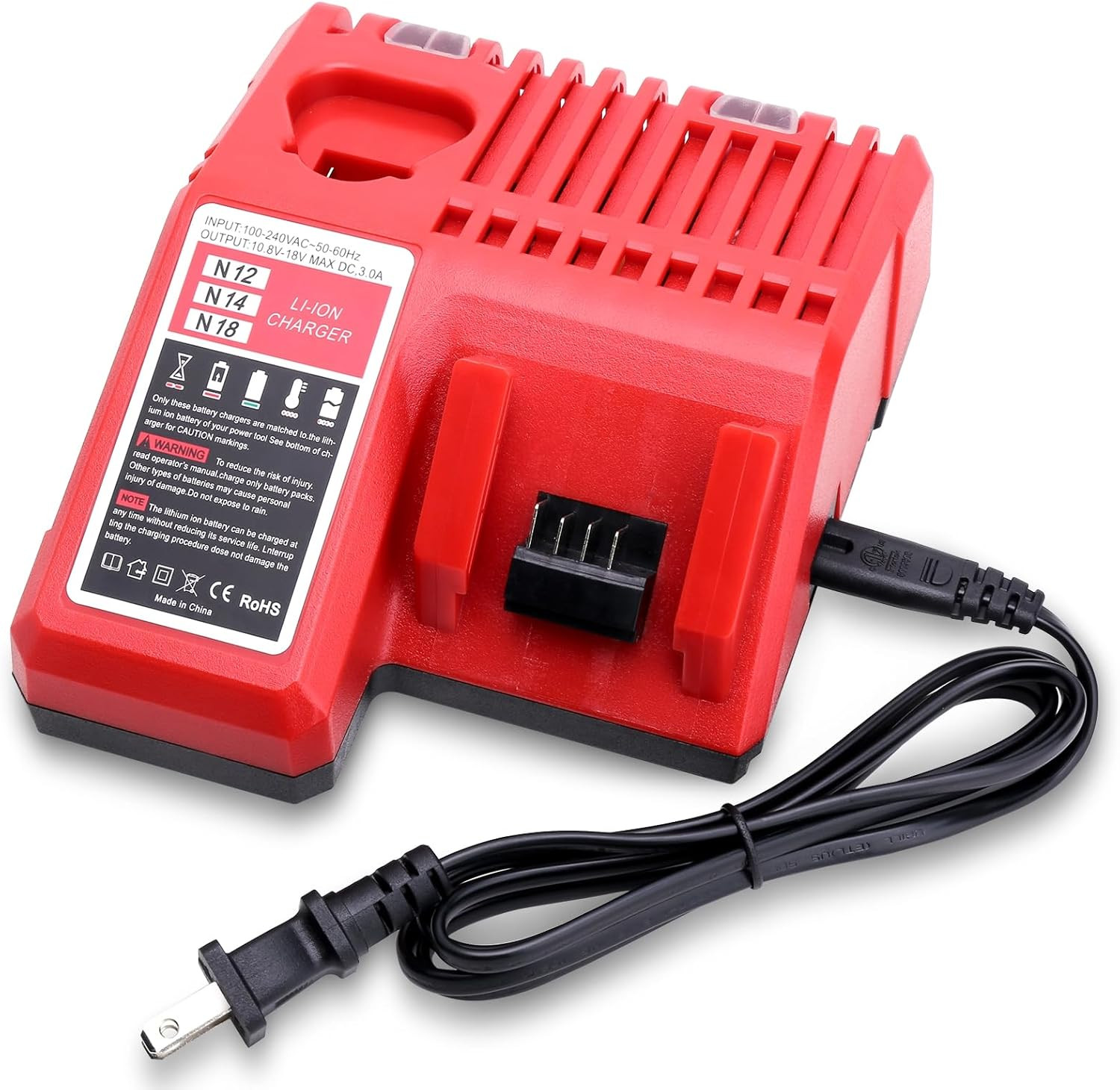 Compatible with Mil-Waukee 18V & 12V Multi Voltage Lithium Battery Charger 48-59