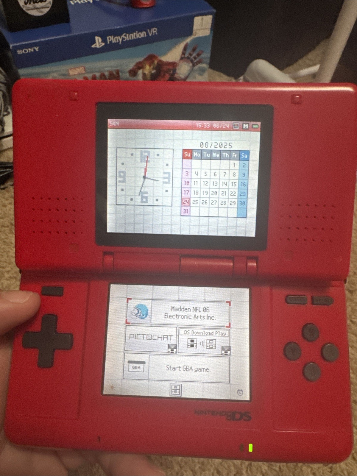 Nintendo DS Original Lava Red bundle including POKEMON RUBY OG GBA EDITION