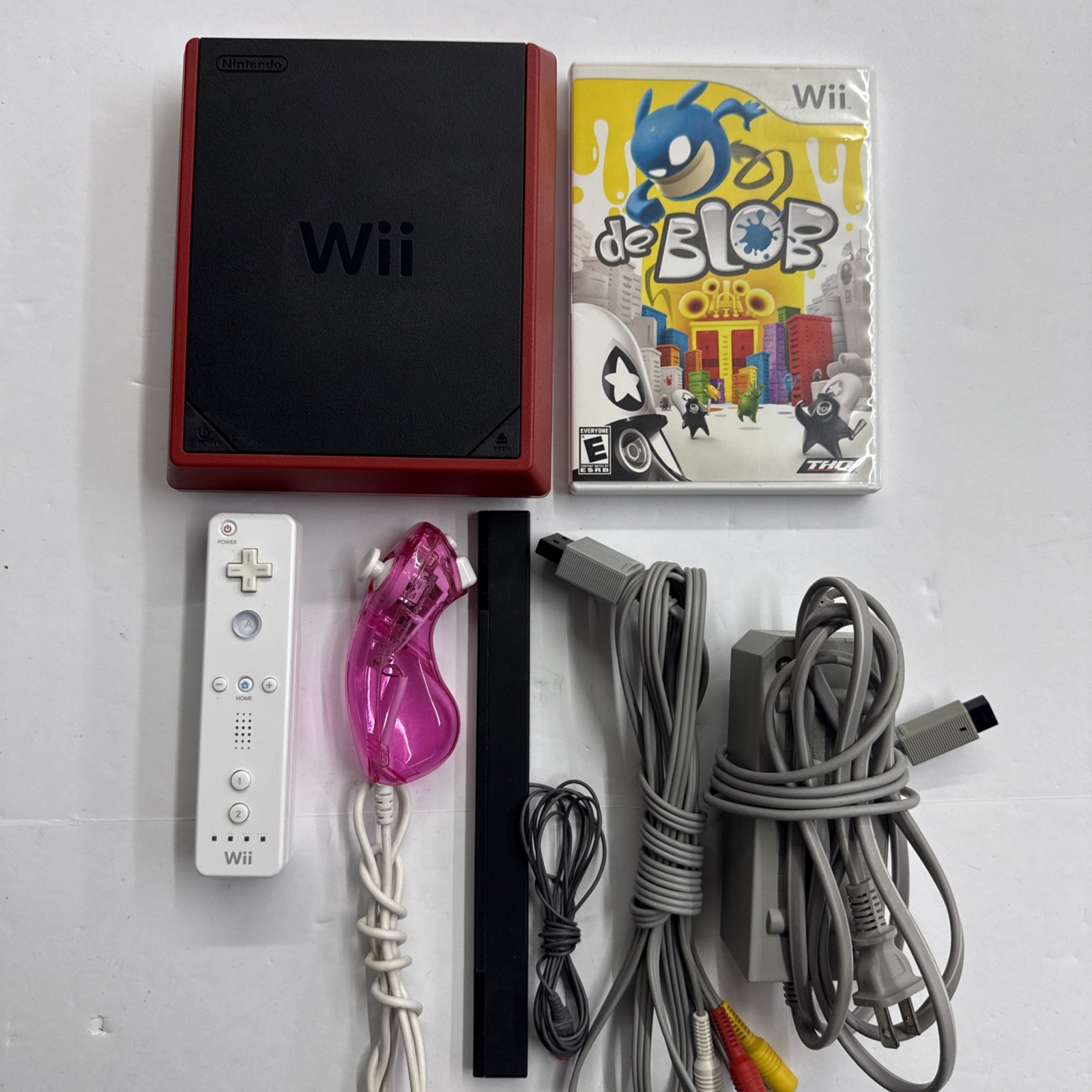 Wii – Nintendo Wii Mini Black Red Video Game Console Tested Working #2945