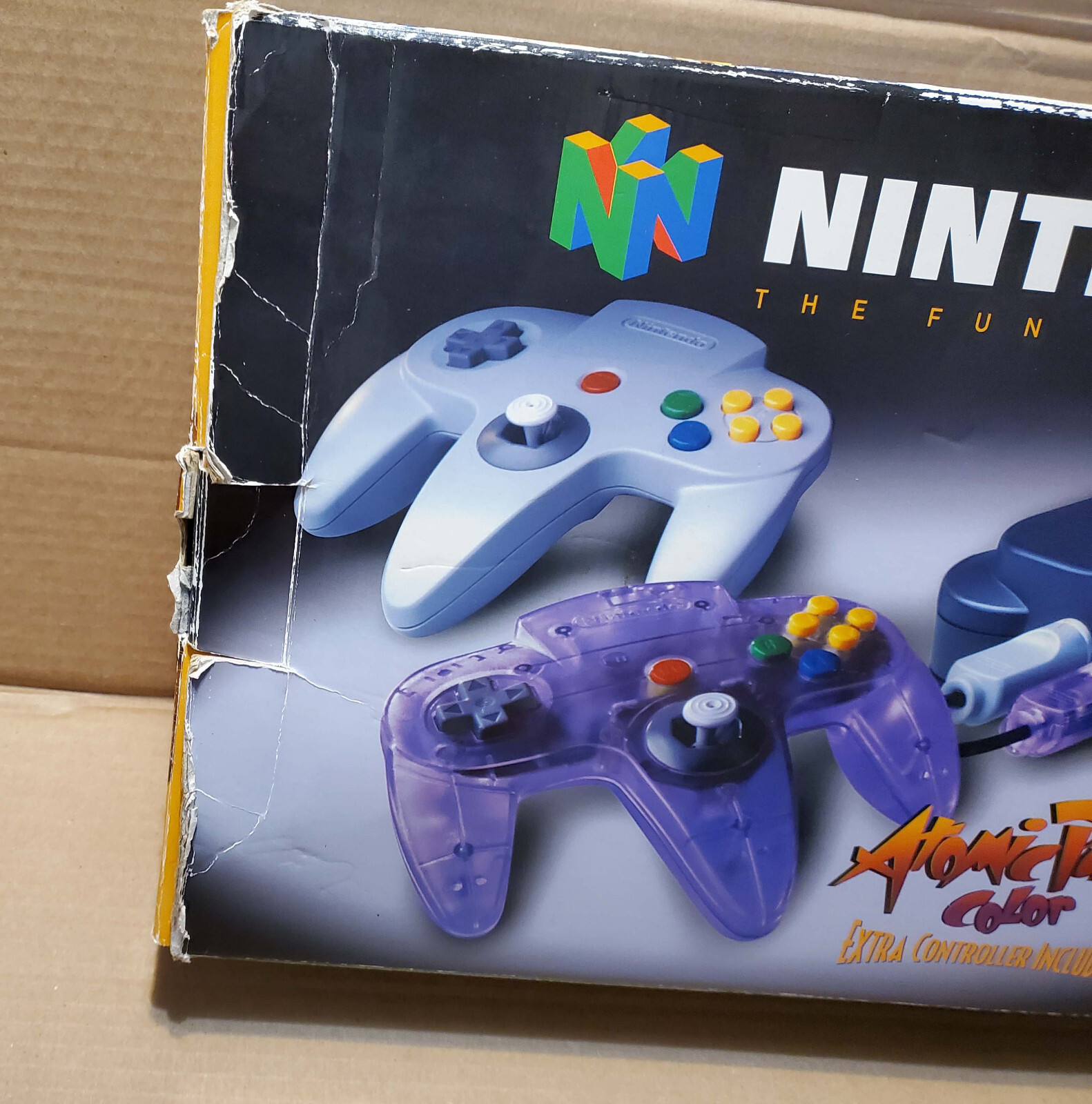 Nintendo 64 Console Atomic Purple Controller Bundle in Box, Works