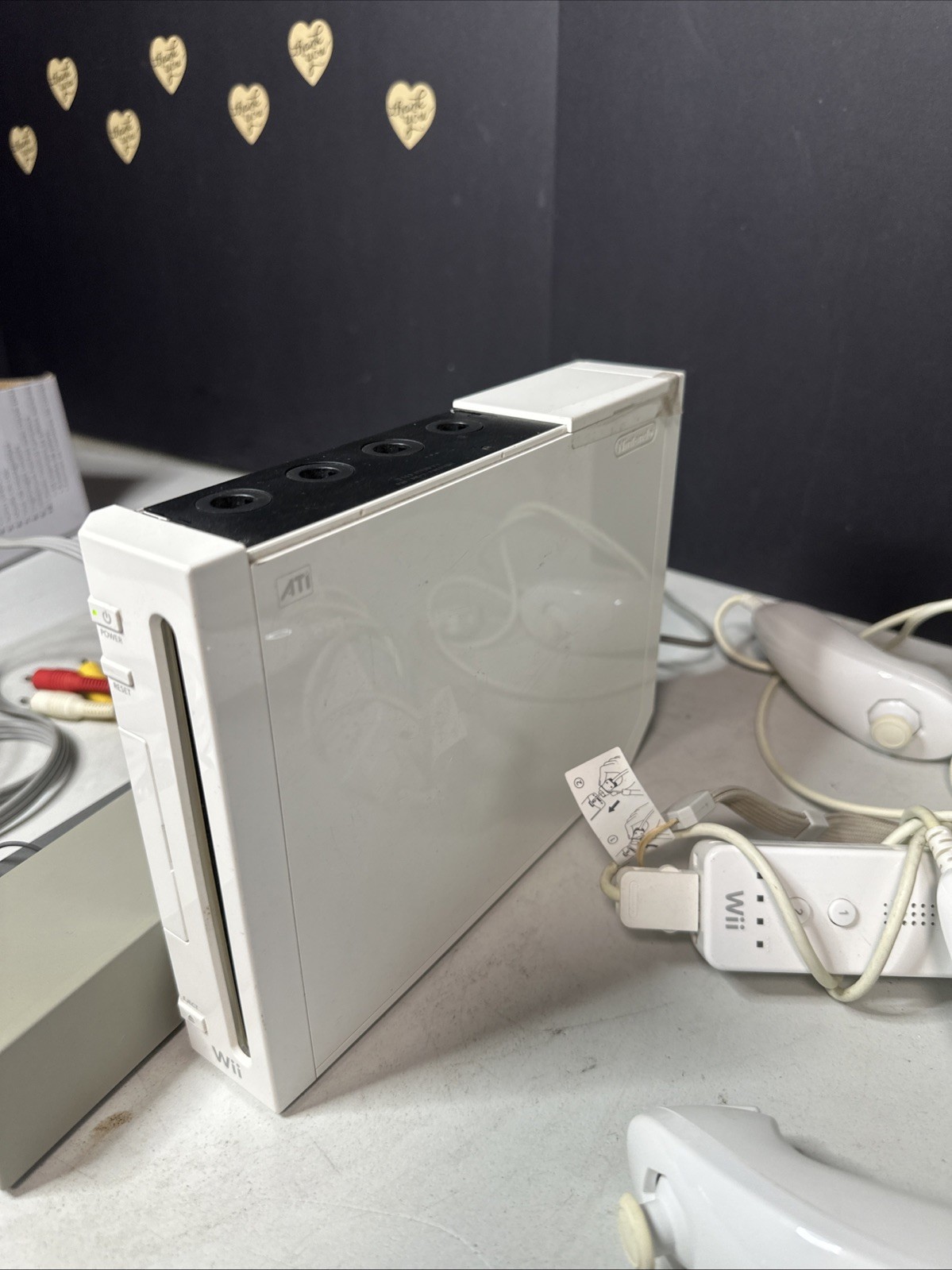 Nintendo Wii Bundle w/ 2 Remotes, Nunchuks, Cables