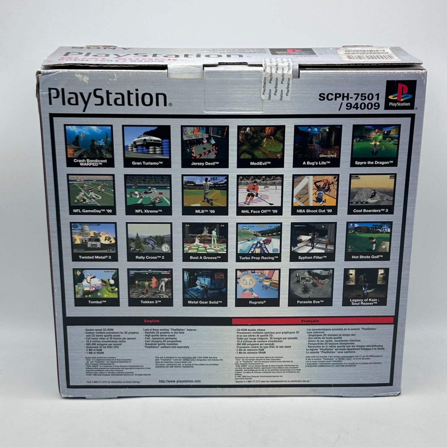 Sony PlayStation 1 PS1 Silver Console Gaming System SCPH-7501