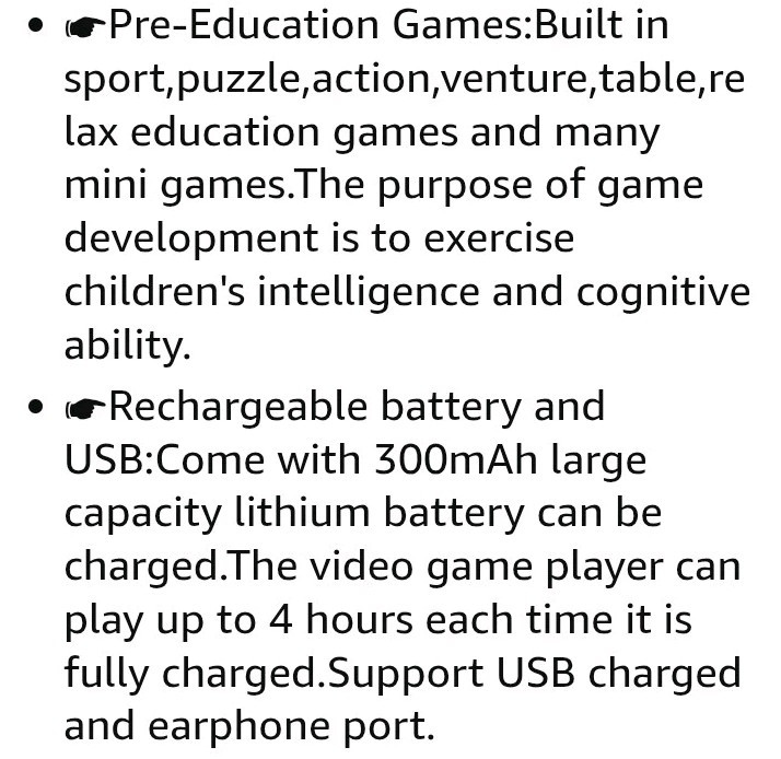 Kids Pocket 16 Bit Game Controller Console System
