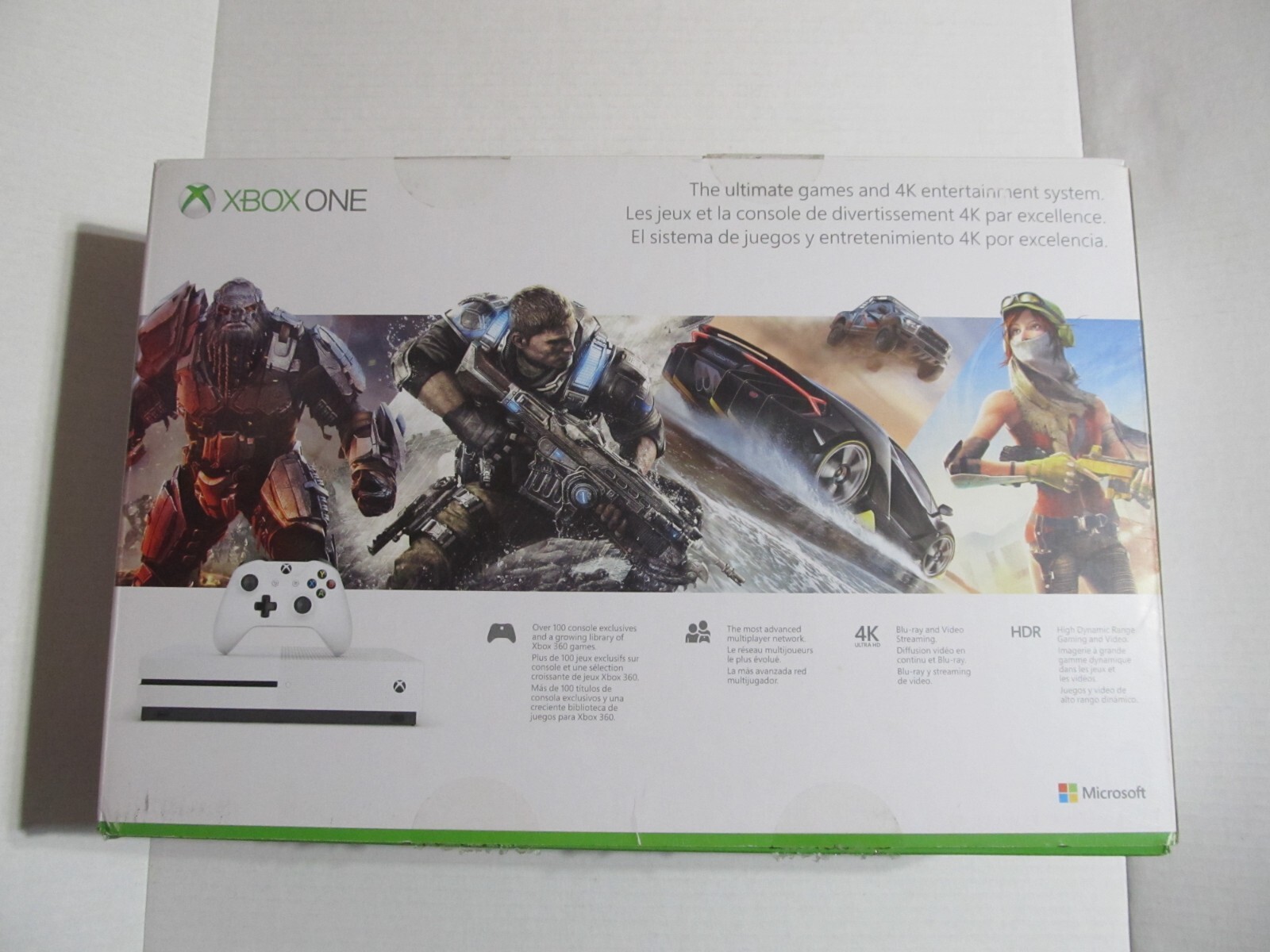 MICROSOFT XBOX ONE S, 500GB WITH BOX – FACTORY RESET- CONSOLE & BOX ONLY.