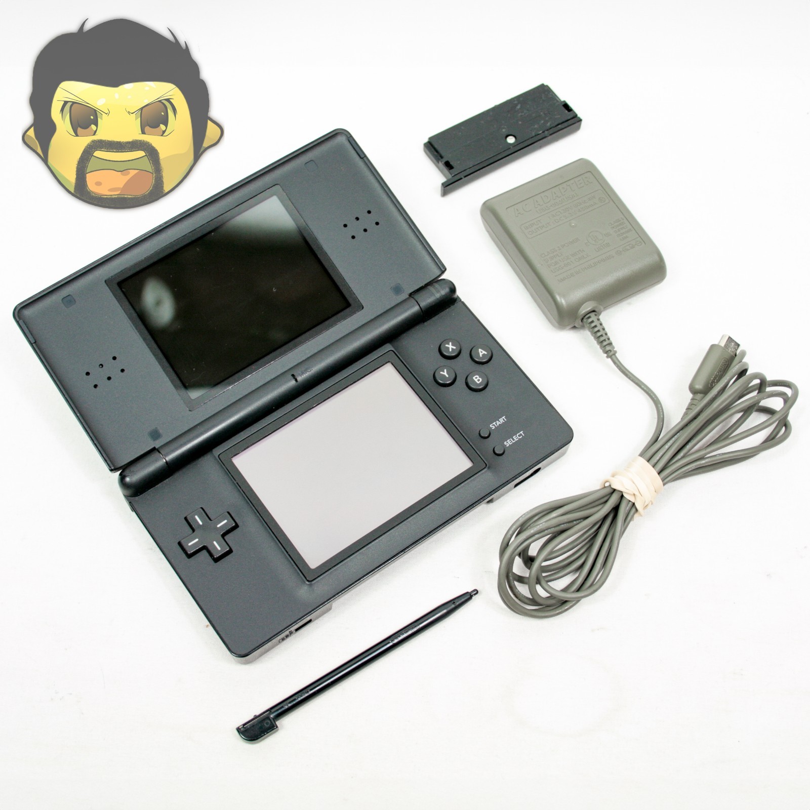 Nintendo DS Lite Console Black Onyx with Stylus GBA Cover Tested FAST SHIPPING