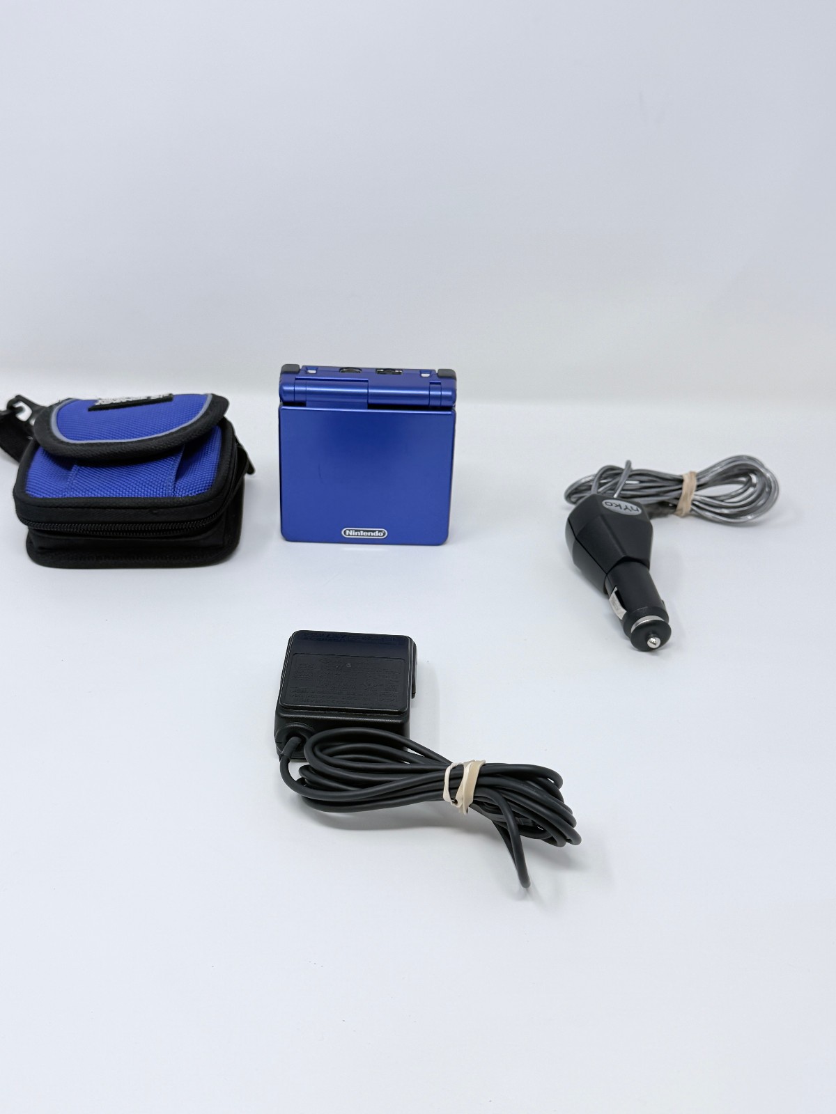 Nintendo Game Boy Advance SP Blue Console W/ Chargers & Case- TESTED & WORKS