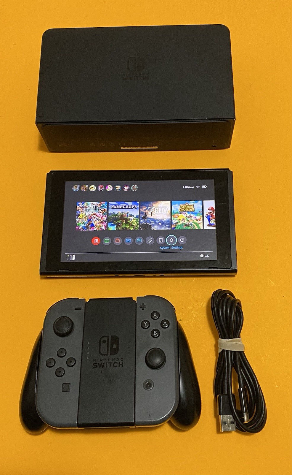 Nintendo Switch Handheld Console Gray Joy-Cons HAC-001 32 GB Working READ
