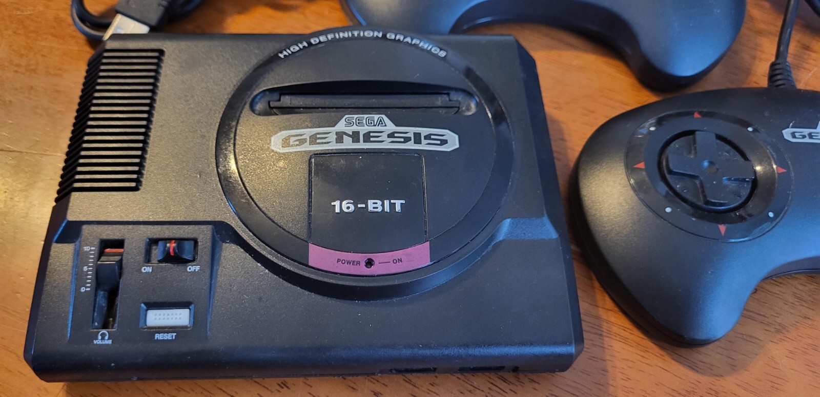 Sega Genesis Mini Console Model MK-16000 with 2 wired MK-16500 Controllers