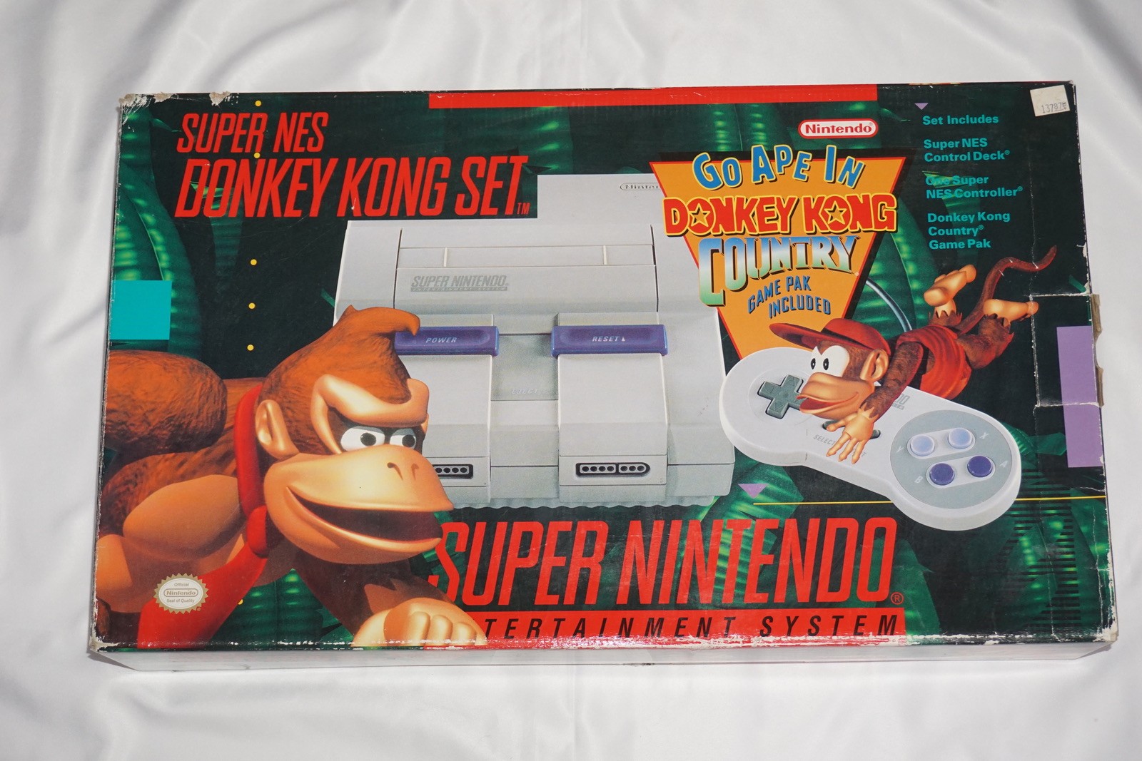 Donkey Kong Country Super Nintendo SNES Console System Matching Serial CIB Box