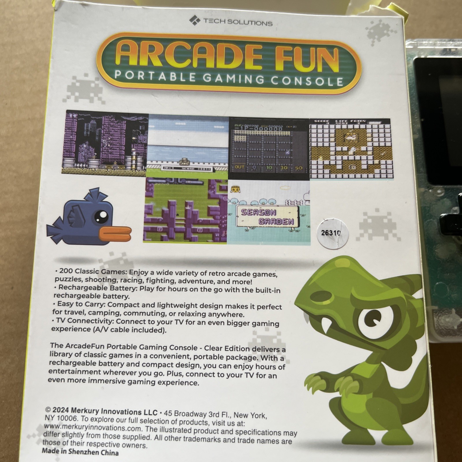 Tech Solutions Arcade Fun Portable Gaming Console Brand New Portable System 1E