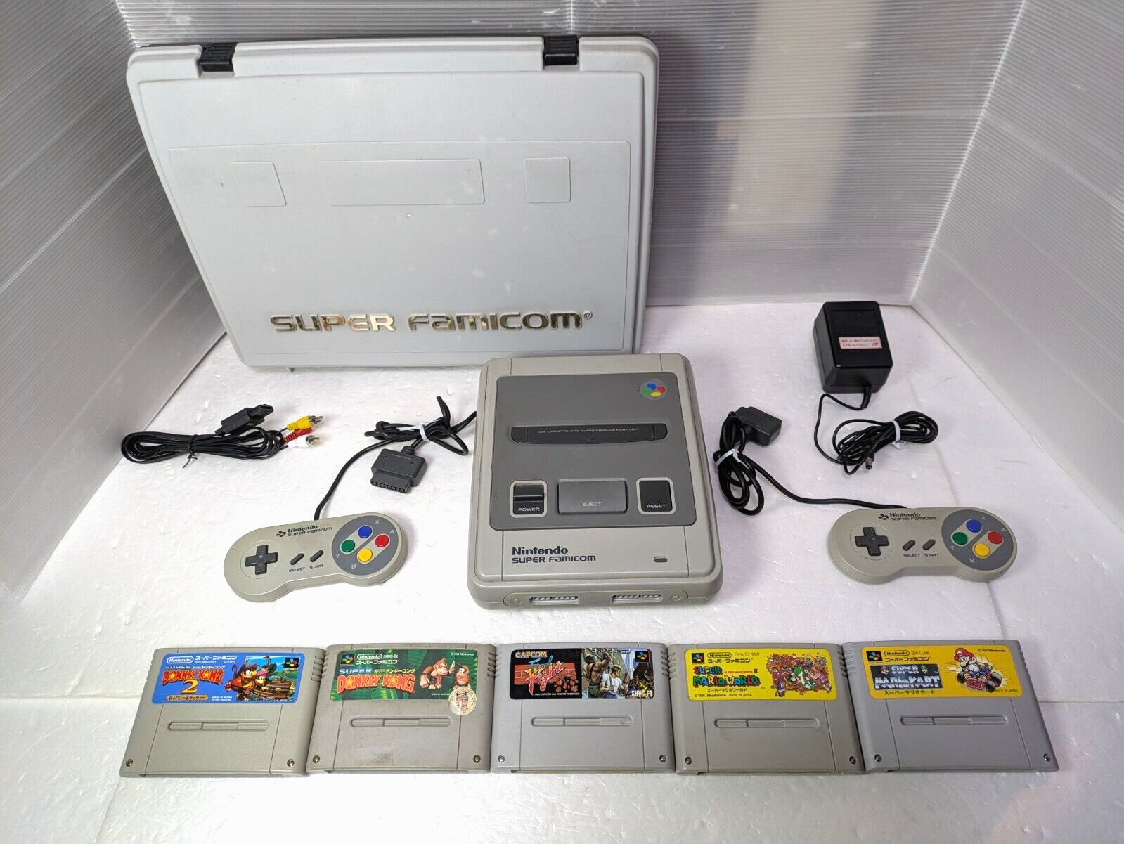 Nintendo Super Famicom Console Case Final Fight Mario Kart SNES Japan