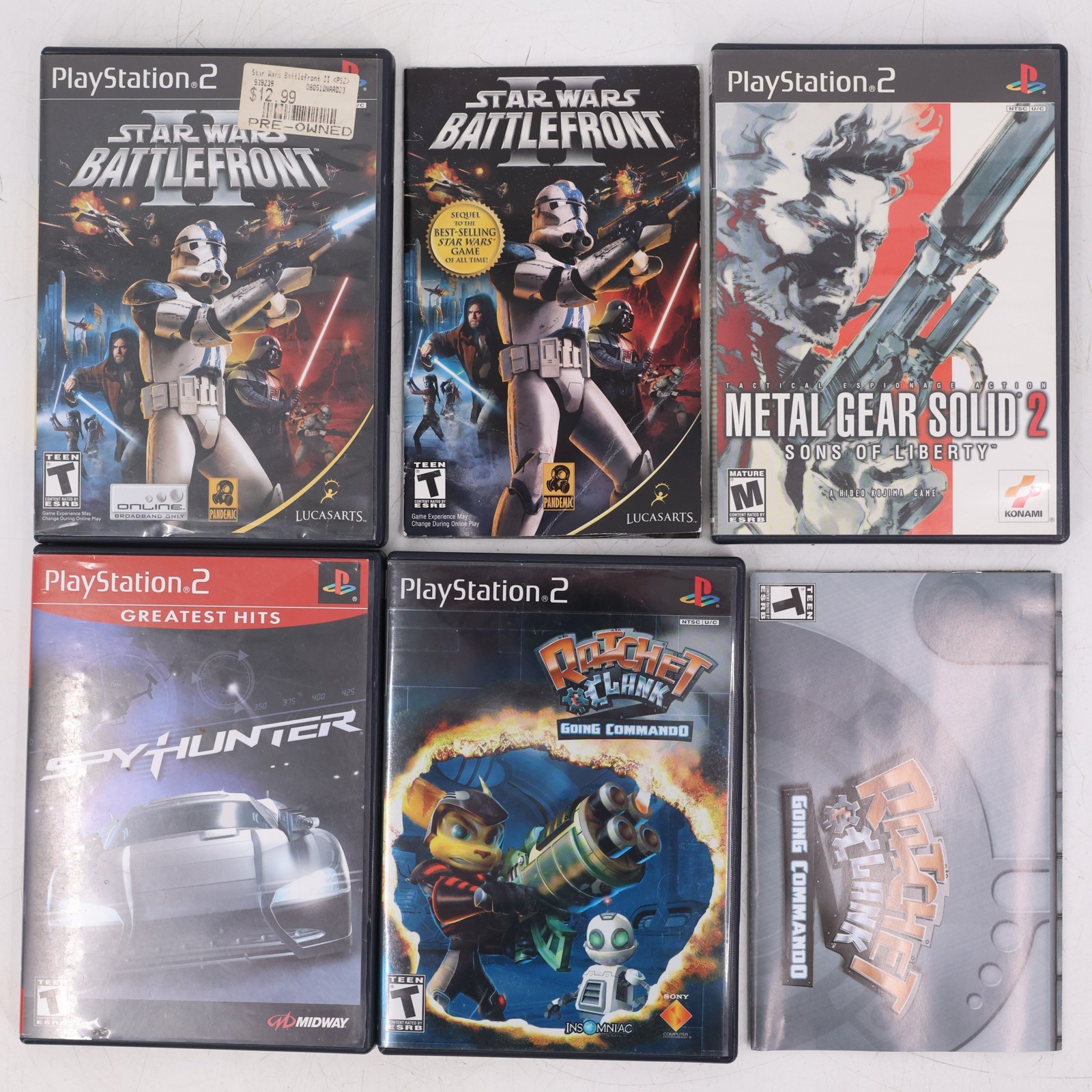 Sony PlayStation 2 PS2 Console Bundle SCPH-39001 Star Wars Games 2 Controllers