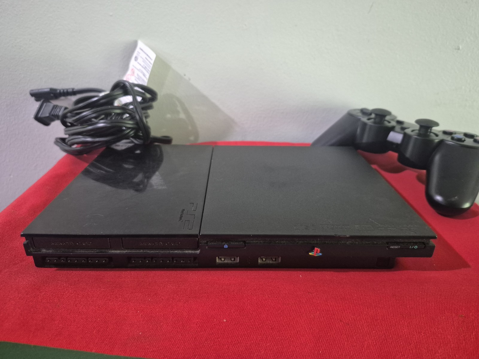 Sony Playstation 2 Slim (PS2) Console Black Bundle Accessories Included Preowned