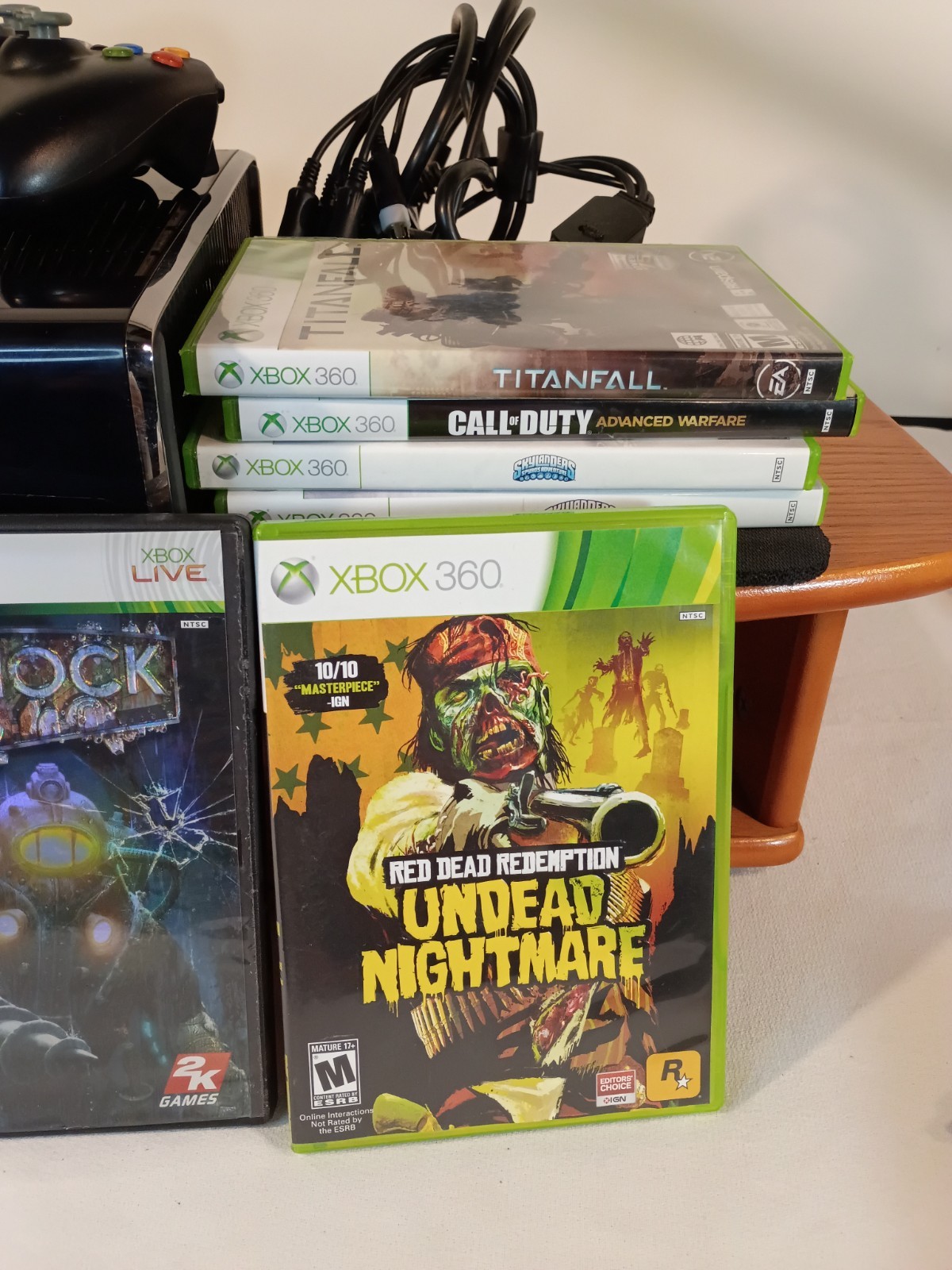 🔥Xbox 360 S Slim 1439 Bundle 7 Games 2 Controllers Fully Tested Works Great