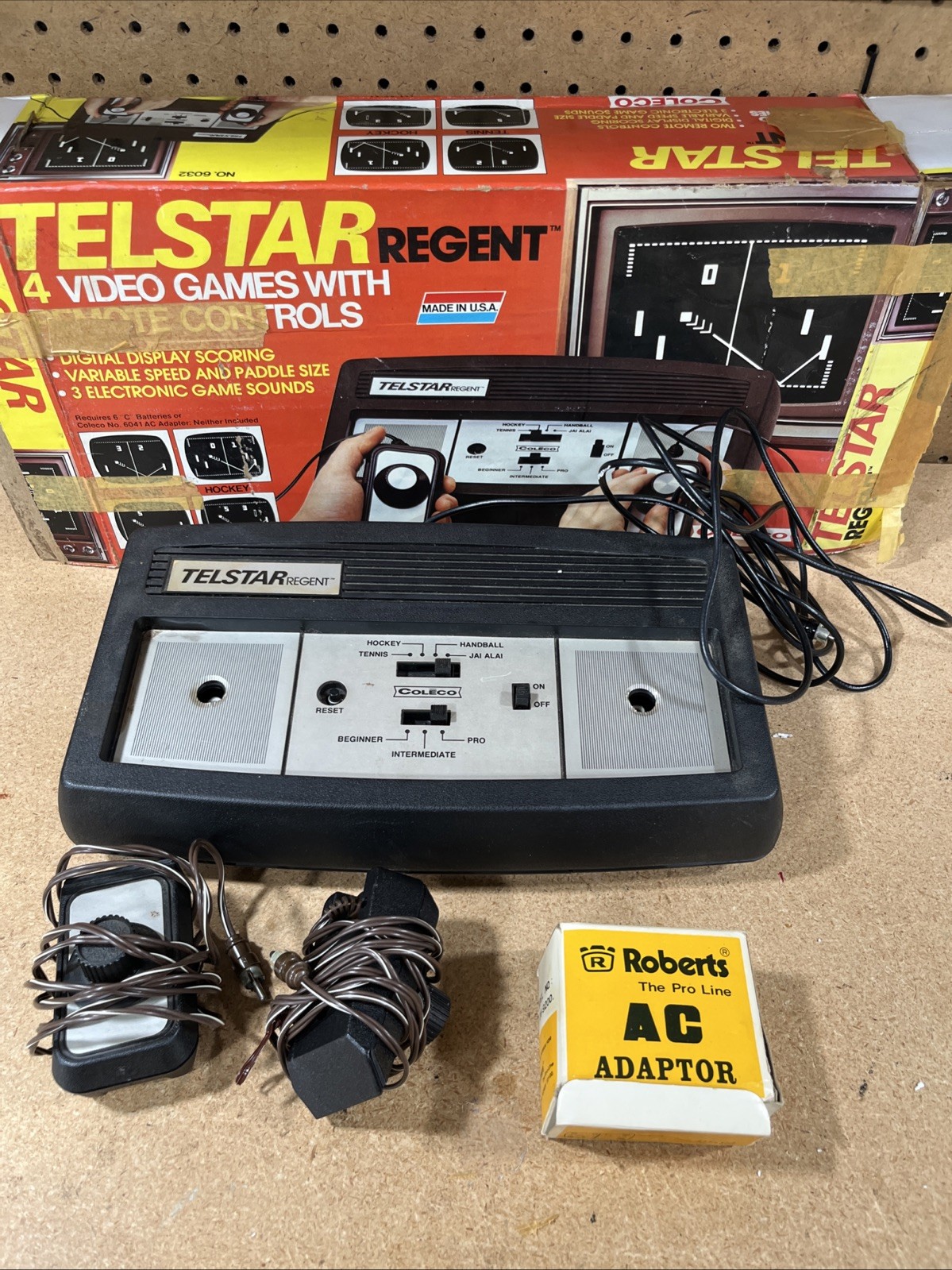 1977 Colelco Telstar Regent W/Original Box , two controls and power plug