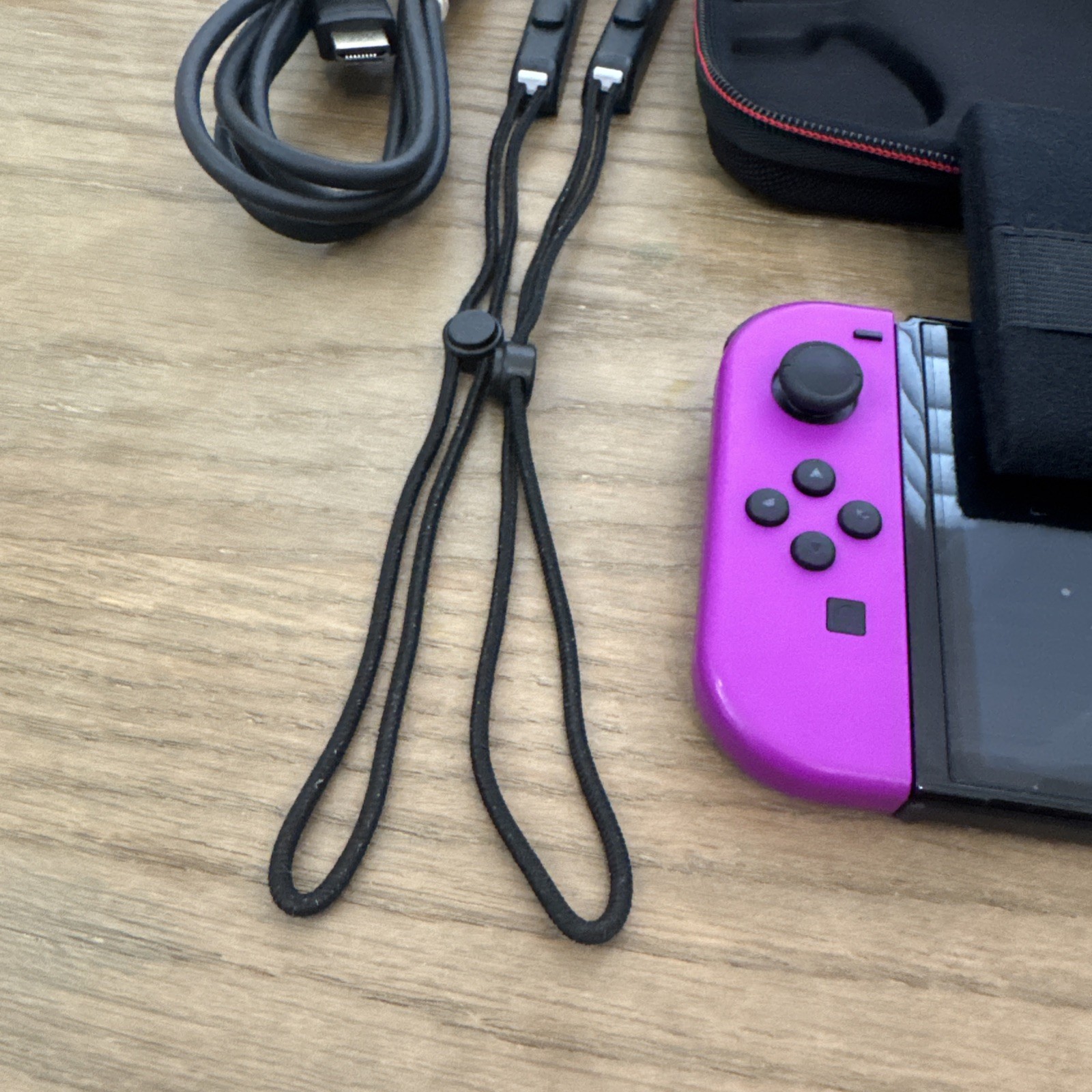 Nintendo Switch OLED Bundle Neon Purple Orange Joy-Con + 128GB SD + Dock & Case