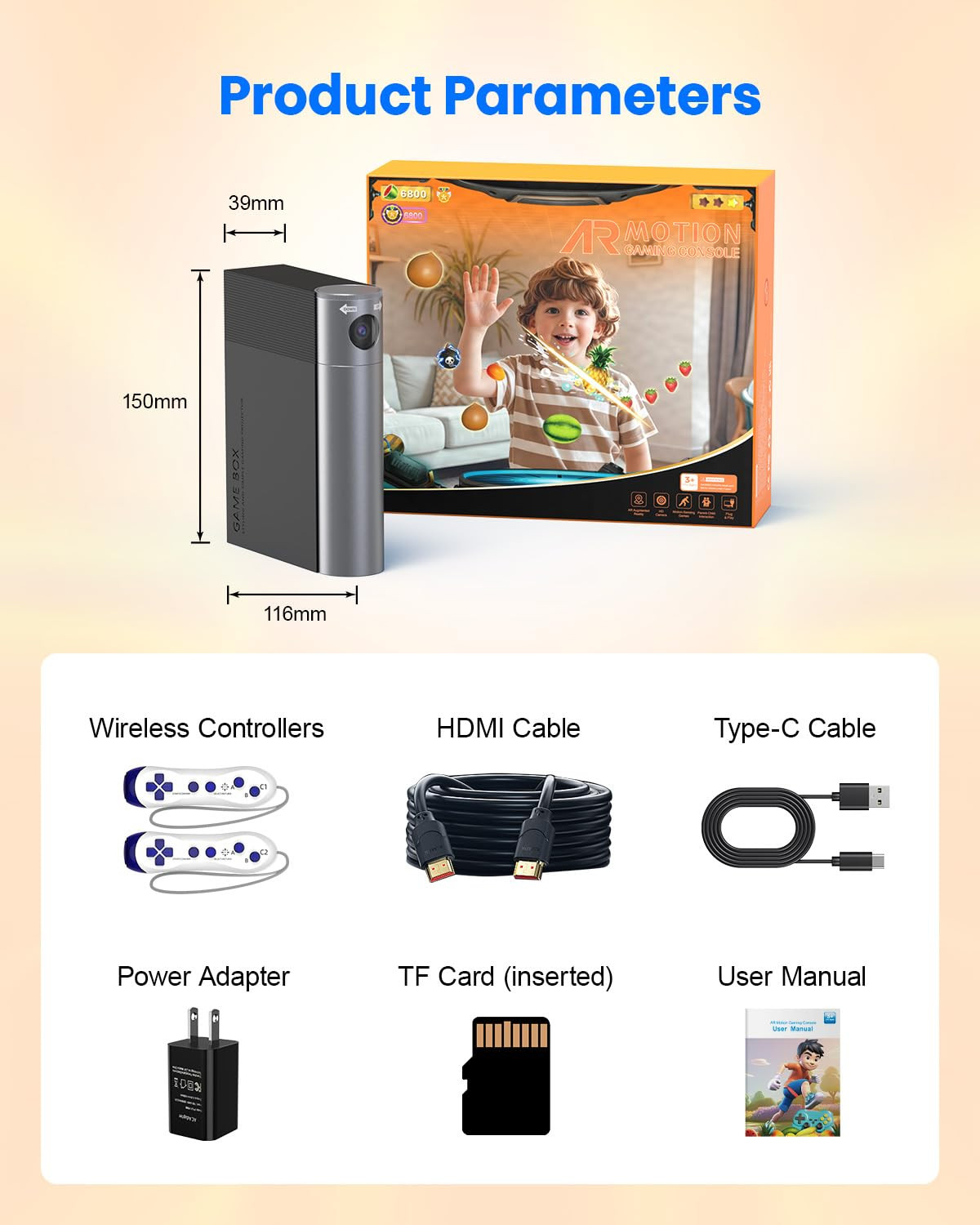 AR Motion Gaming Console for Kids – Active Video Game System with 21 Built-In Ga
