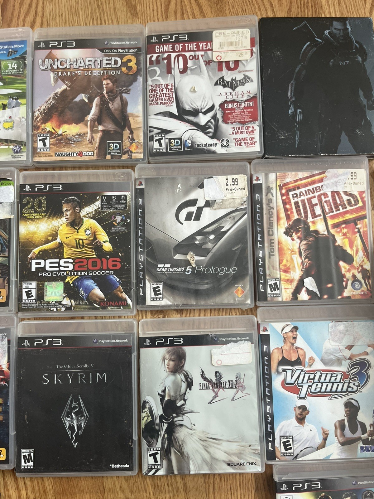 Playstation 3 Console Bundle Lot 3 Controllers 17 Games PS3 Tested Works Charger