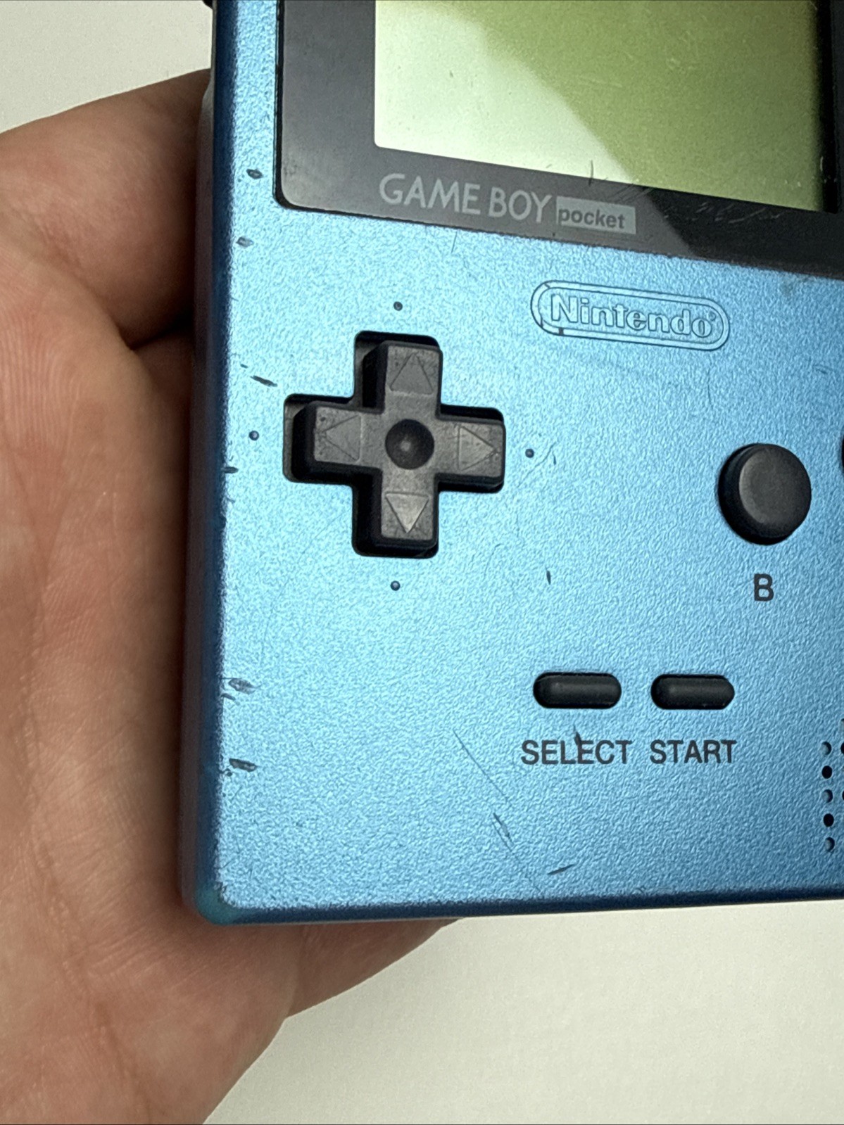 Nintendo Game Boy Pocket Ice Blue Handheld Console – Authentic, No Battery Cover