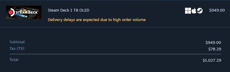 Steam Deck OLED 1TB NEW (Blk) (w/ Docking Station-unavailable in U.S. currently)