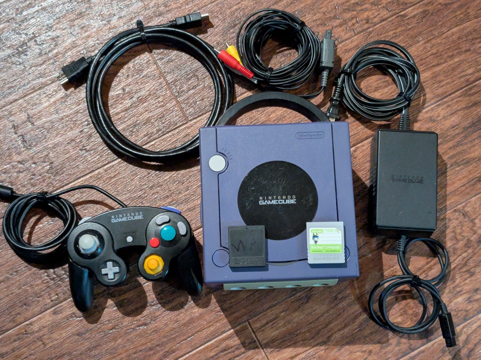 Nintendo GameCube DOL-001 System – Indigo – Memory Card HDMI Cords Controller
