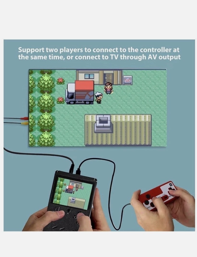 Plus Portable Handheld Game Console, AV Out, USB, Gamepad & TV Support, Black