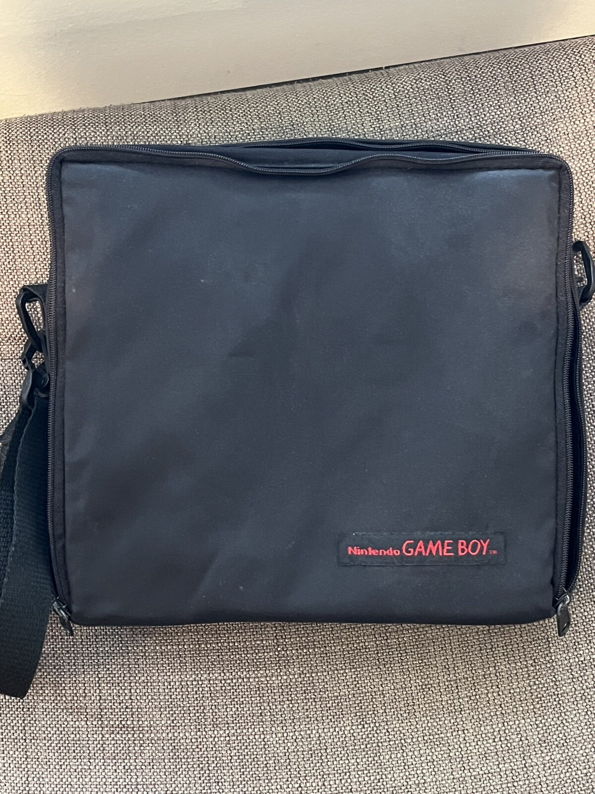 Original GameBoy With Manual Link Cable and Carrying Case Bag Tested 1989 Gray