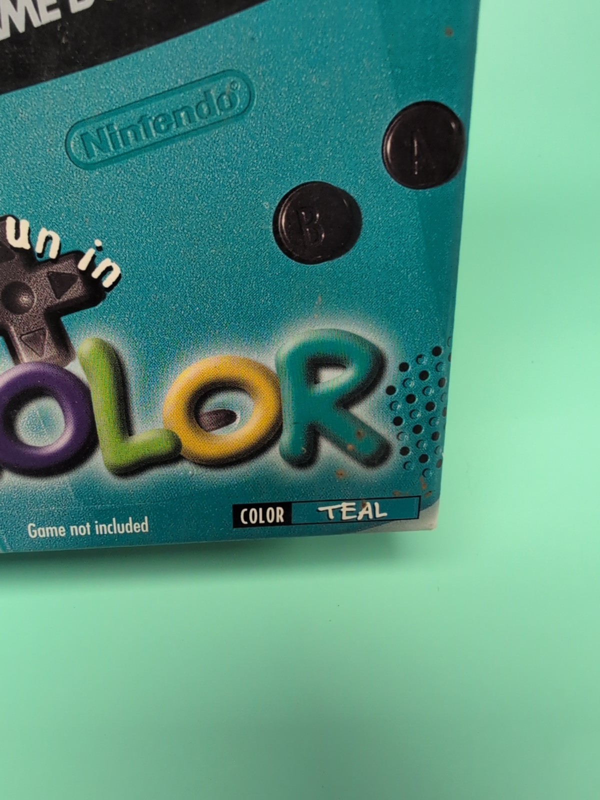 Authentic Nintendo Game Boy Color Teal EMPTY Box, Box Only NO CONSOLE