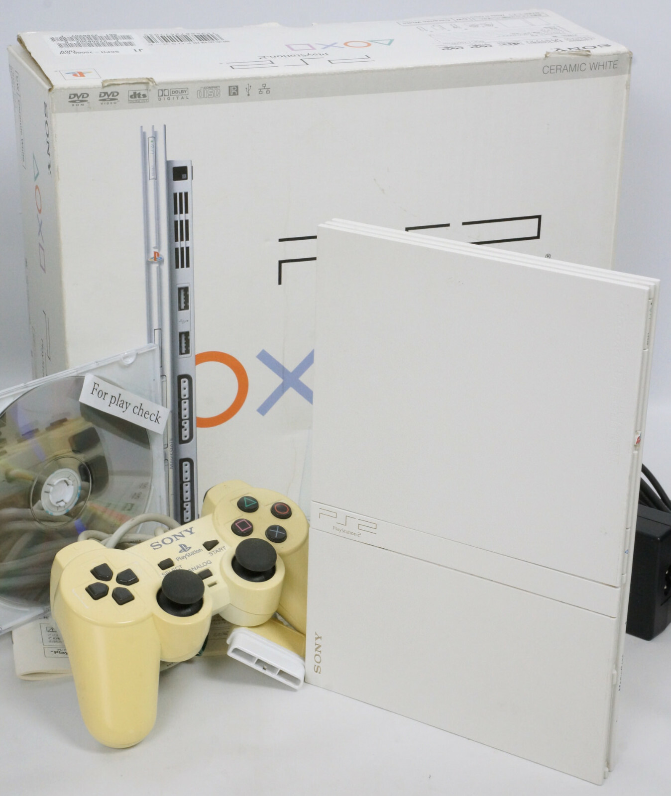 PS2 Slim Console White SCPH-75000 CW Only for NTSC-J Playstation -Maintained 07