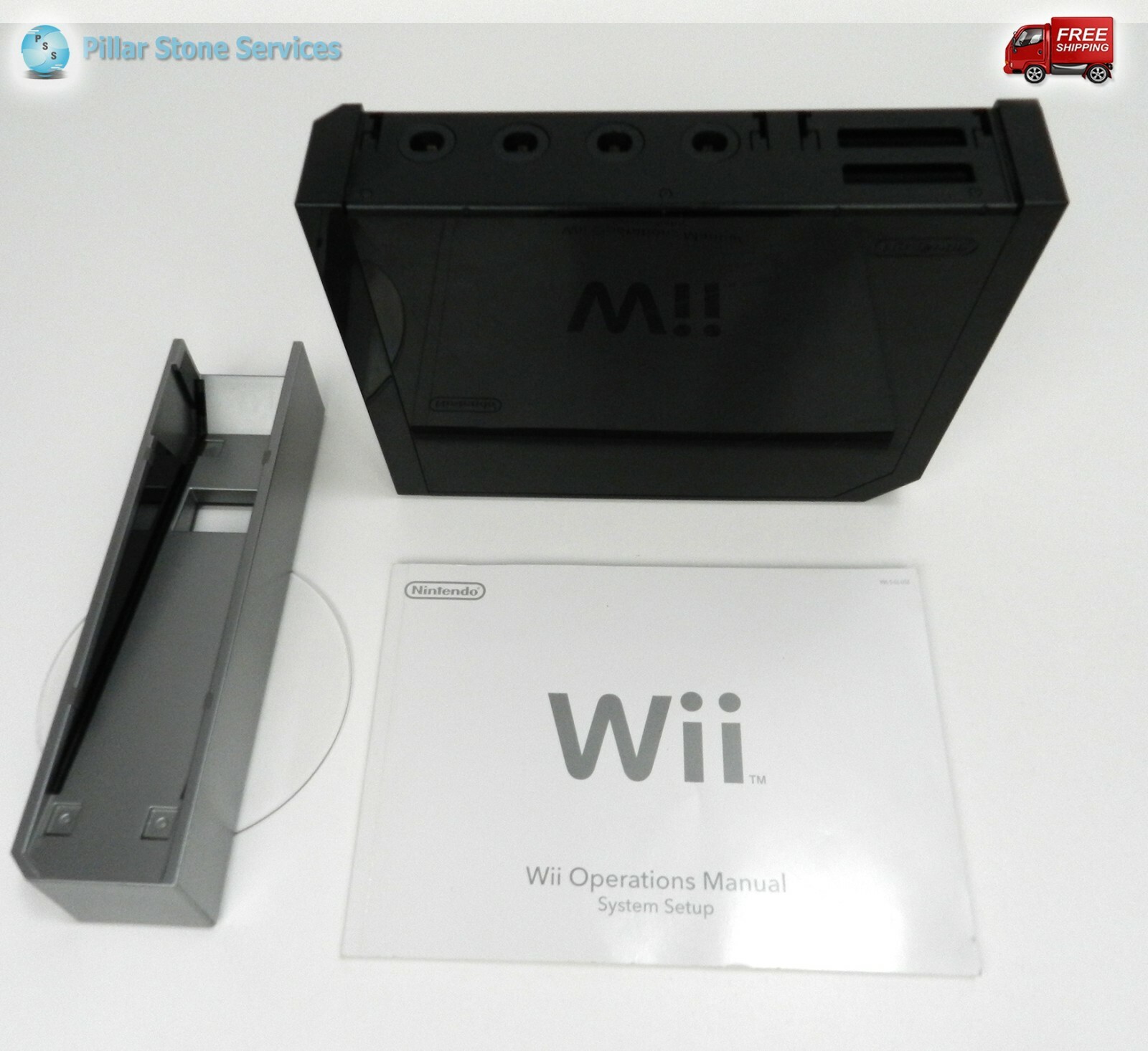 Nintendo Wii Black Console Bundle 2 Games Remote Nunchuck Sensor Gamecube Compat
