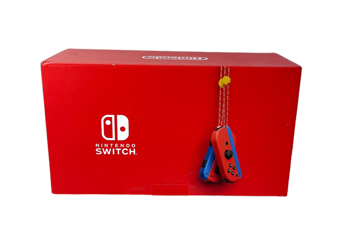 Nintendo Switch Mario Red Blue Edition Console & Mario + Rabbids Kingdom Battle