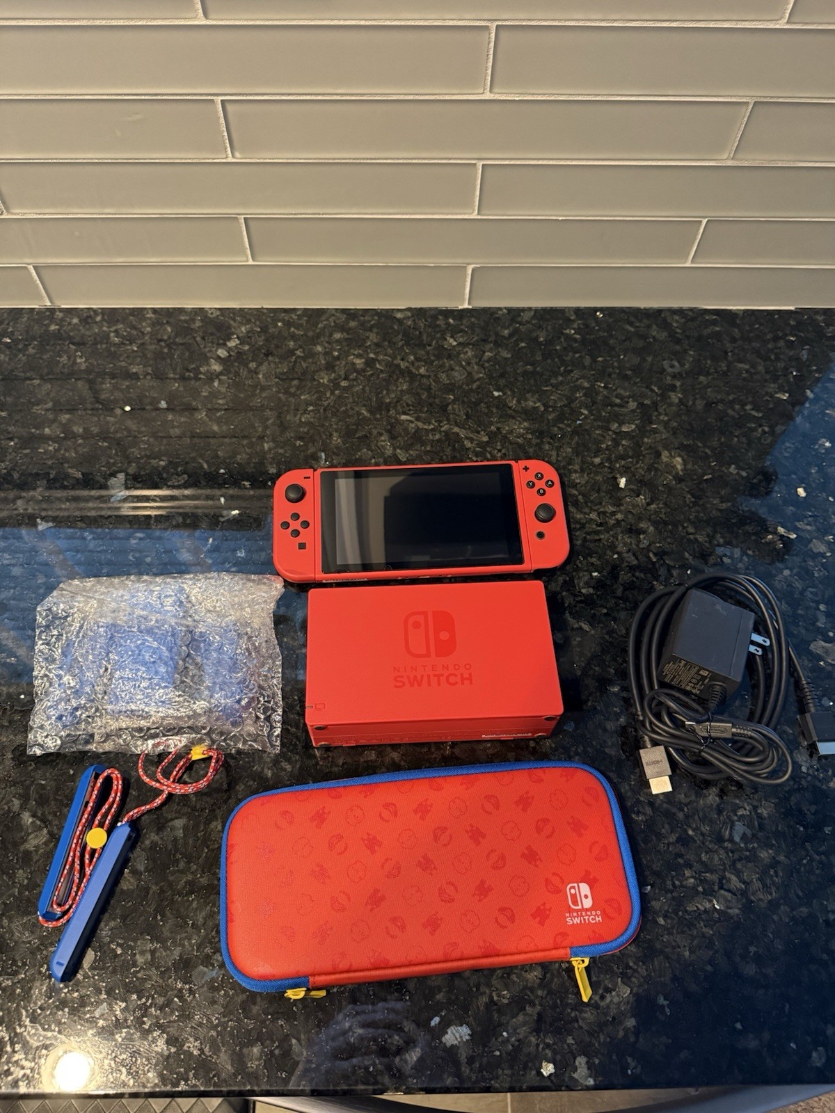 Nintendo Switch Mario Red & Blue Edition Console Barely Used Complete In Box