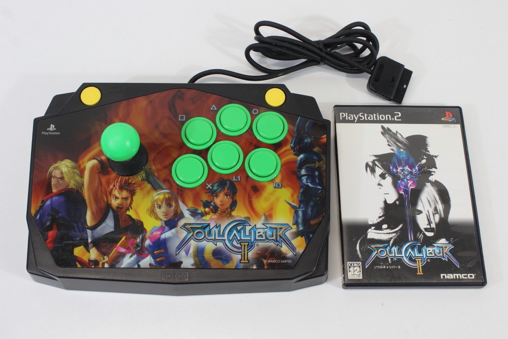 HORI Soul Calibur II Stick Arcade Joystick Controller & Game PS2 PlayStation 2