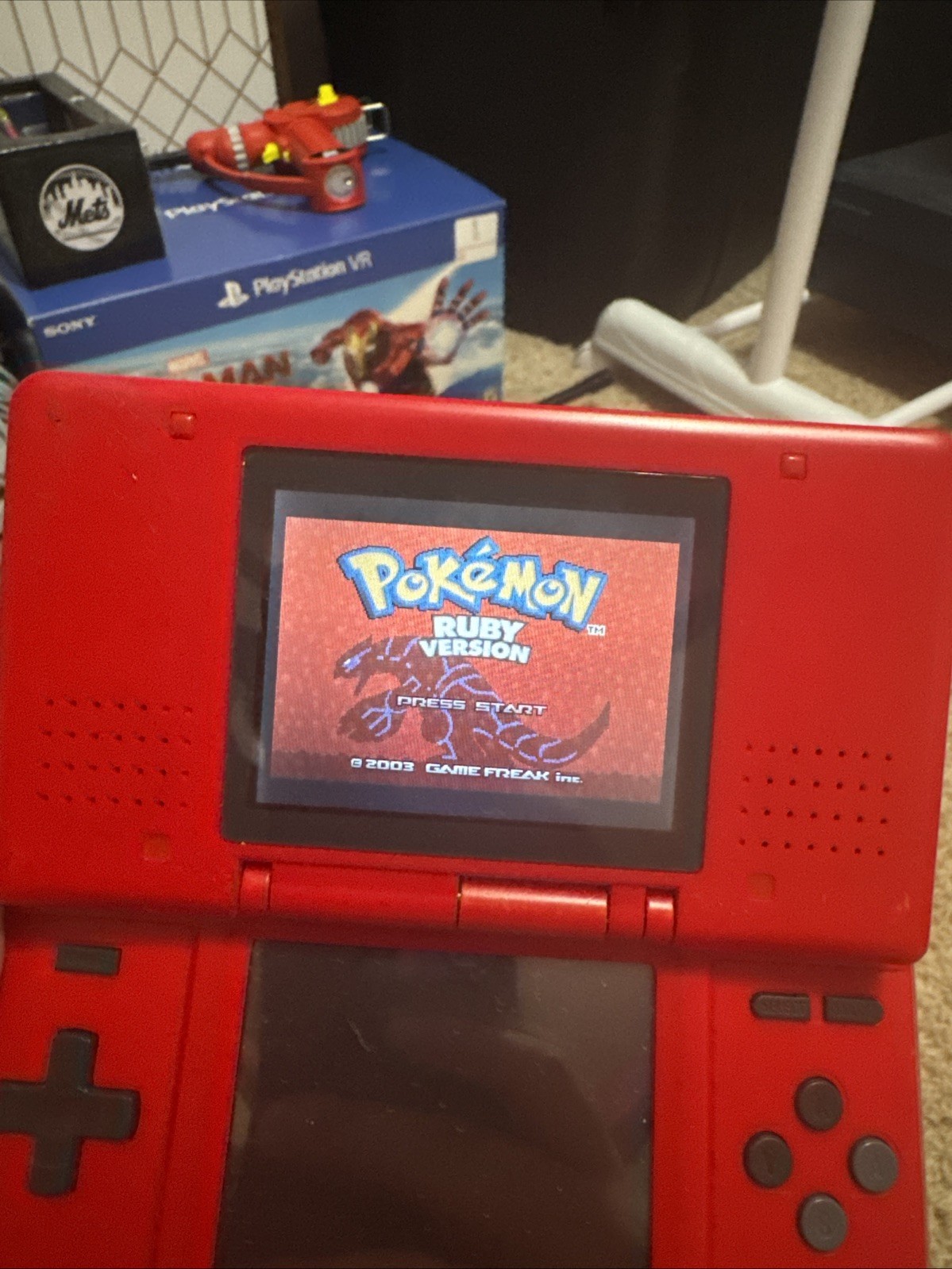 Nintendo DS Original Lava Red bundle including POKEMON RUBY OG GBA EDITION