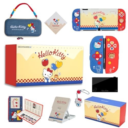 Switch Accessories Bundle for OLED – 11 in 1 Carrying Case, Game Card Holder, Sc
