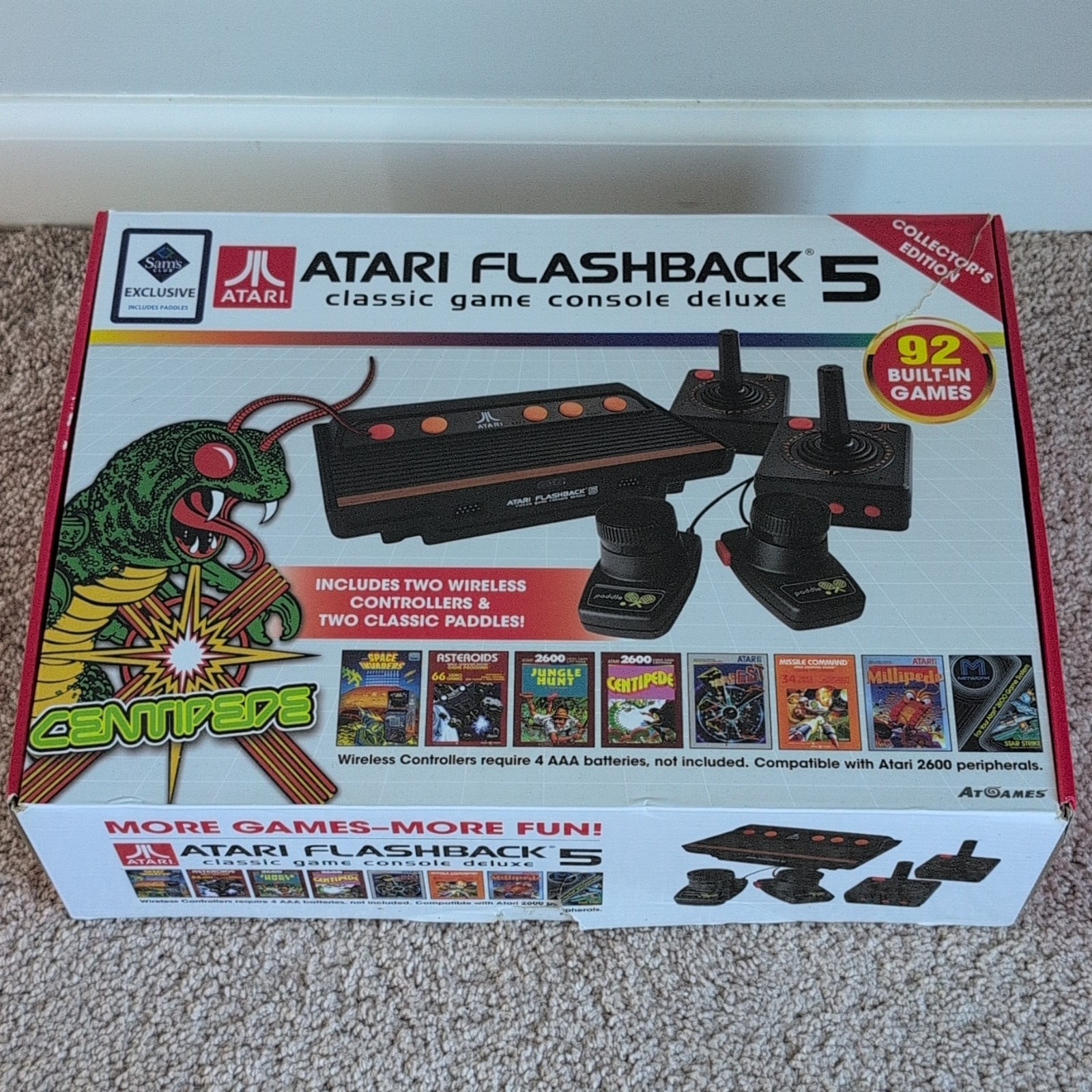 Atari Flashback 5 Centipede Edition 92 Games Wireless Controllers Paddles