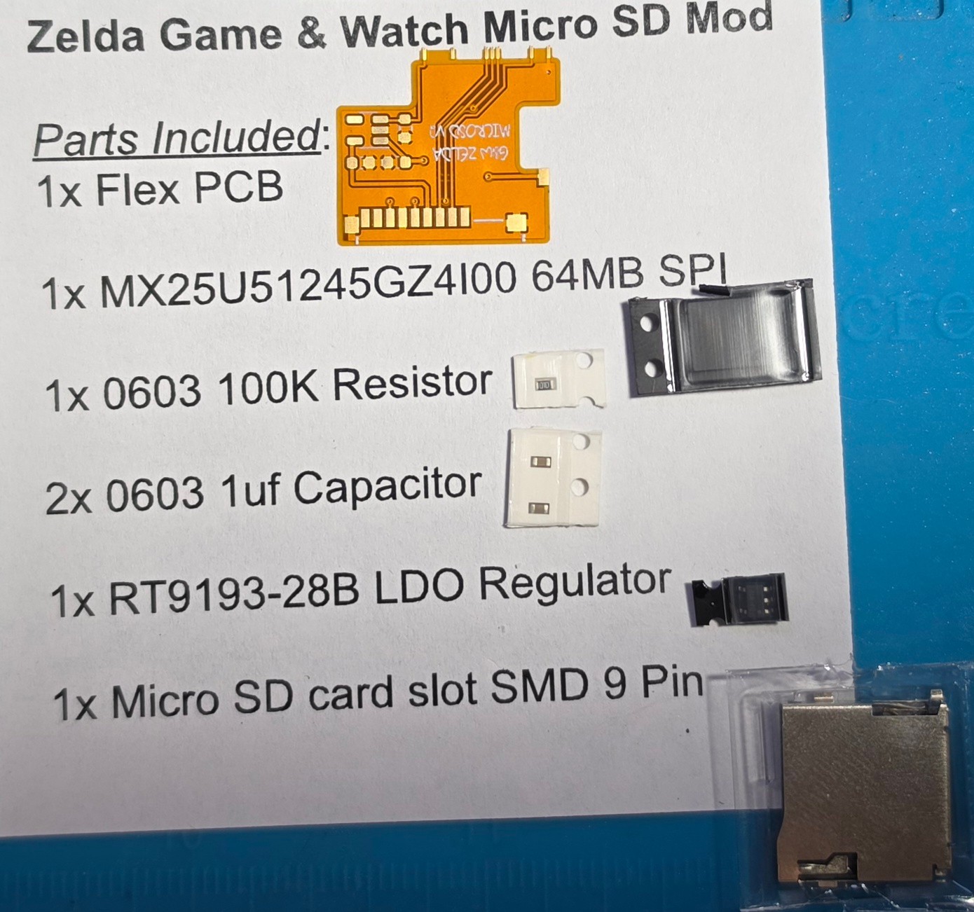 Zelda Game & Watch SD Build Kit (Components only)