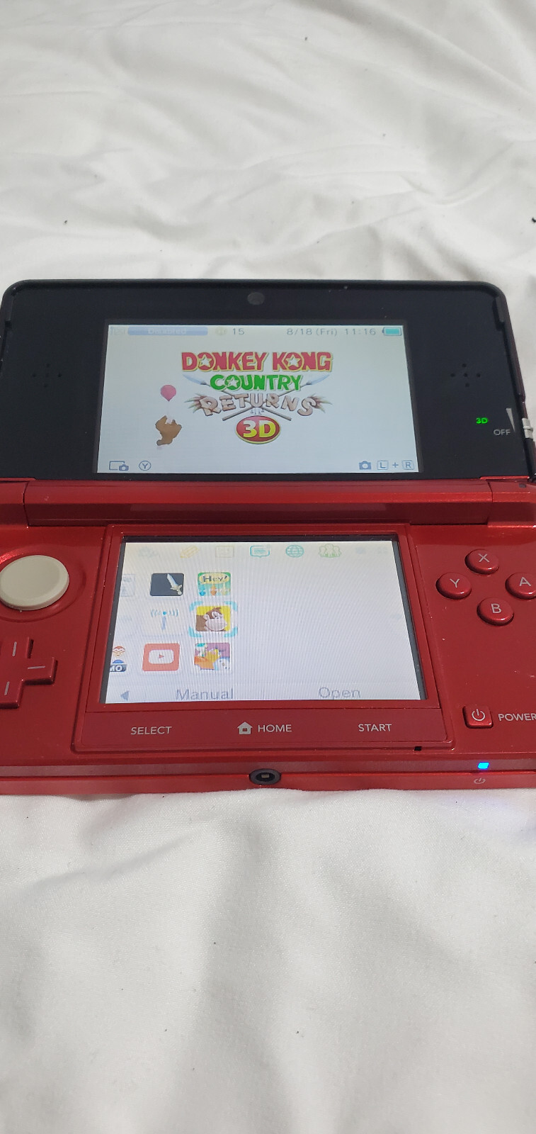 Nintendo 3DS Handheld System – Flame Red With Pokemon, Zelda, Original Packaging