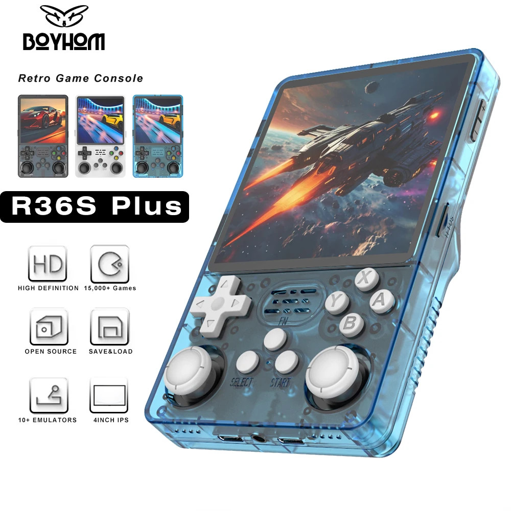 R36Plus Big Screen Linux OS Retro Game Console R36S plus 4.0Inch IPS Screen Wifi